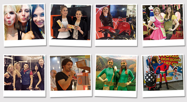 Professional Mascot & Costume Staff performers at a promotional event